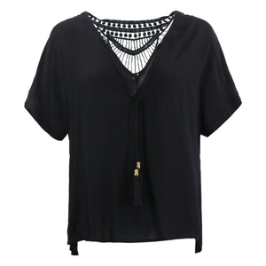 Ladies Blouse Black Female Wholesale New Design Blouse Shirt Model Fashion Casual Plus Size Shirts Women