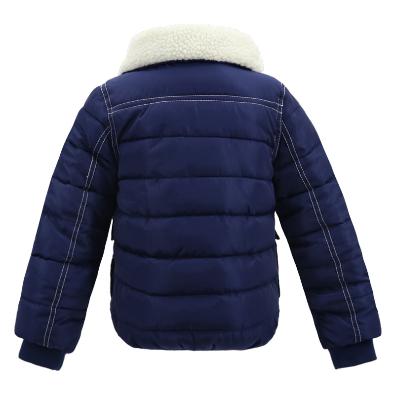Manufacturer Wholesale Boutique Cute Snow Blue Winter Wear 3 8 Years Clothes Clothing Outfit Padded Coat for Toddler Baby Boy