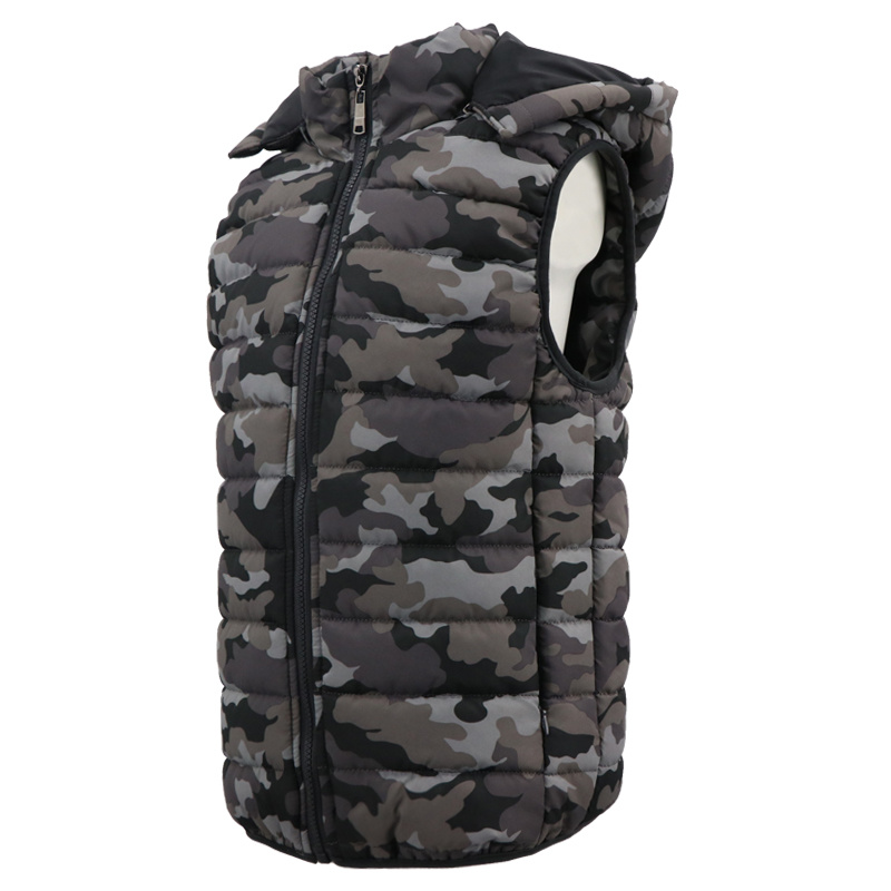 Hot Selling Popular Fashion Casual Grey Hooded Fur Children Biker Cooling Puffer Coat Waistcoat Vest