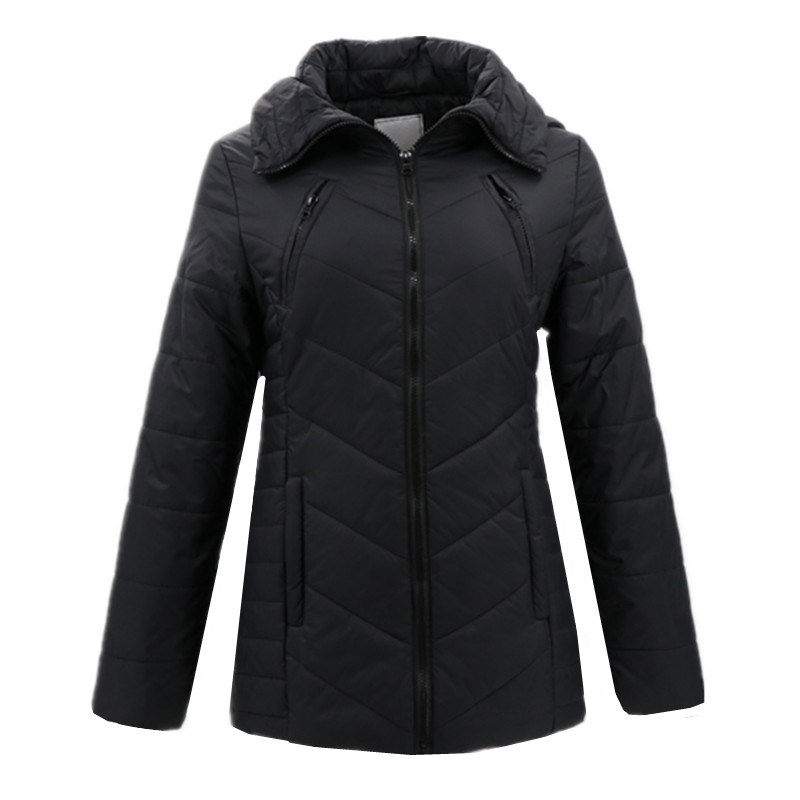 Outdoor Winter Wholesale Fashion Soft Shell Polyester Coat Black Puffer High Quality Custom With Stylish Logo Parka Warm Hooded Long Blazer Women Sale Jacket