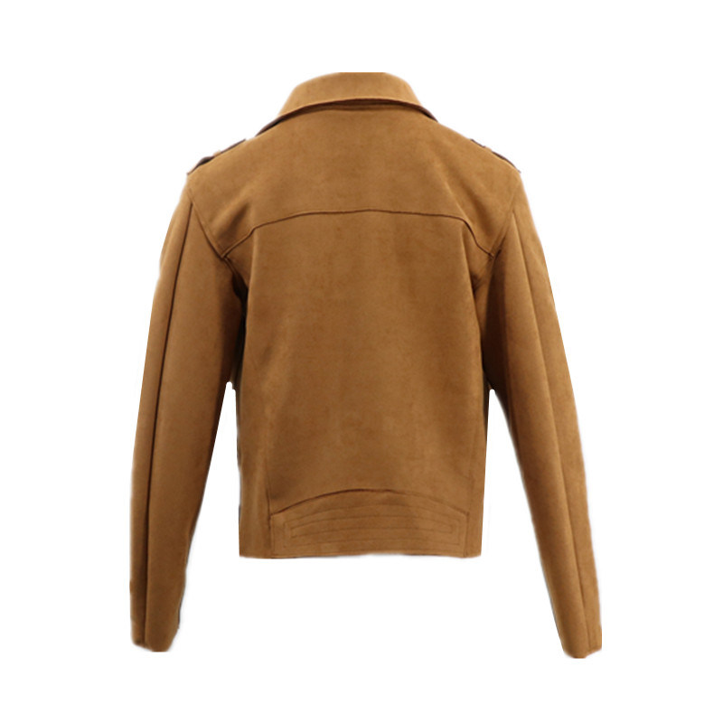 Korean Winter Stylish Suede Vintage Formal Zip up Wholesale Model for Women Blazer Jacket