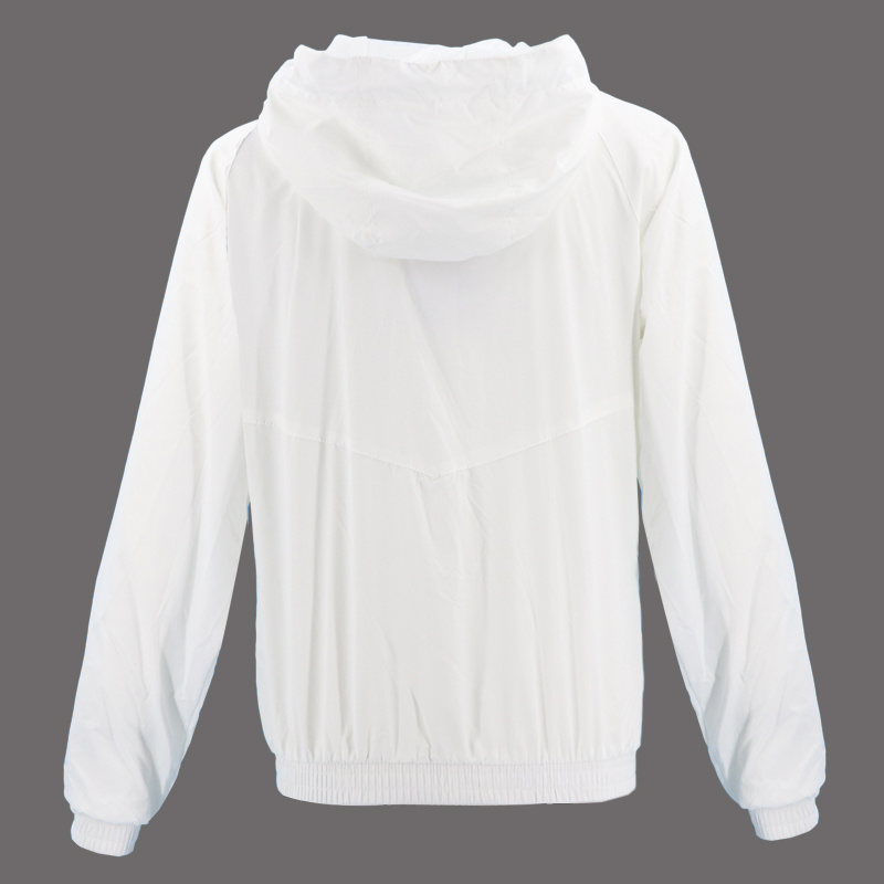 100% Blank Polyester Hoodie Custom Clothing Manufacturers Wholesale Activewear Sports Apparel Fashion Women Coat White Jacket