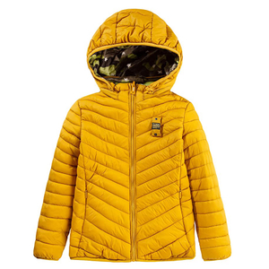Boys Reversible Camouflage Puffer Jacket with Hood
