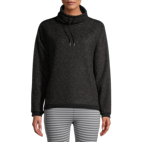 Avia Women's Active Polar Fleece Pullover Sweater with Funnel Neck