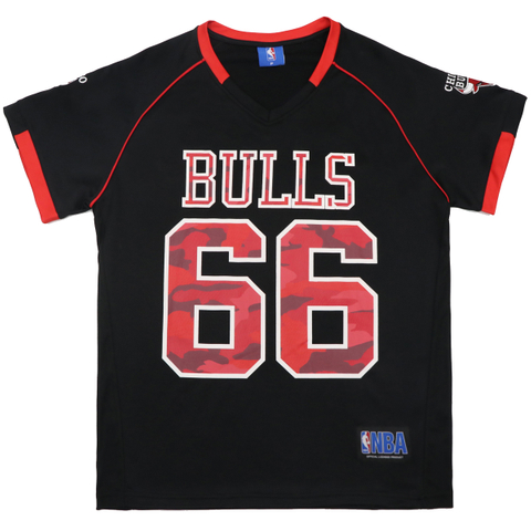NBA Chicago Bulls Mens T Shirt Black Red