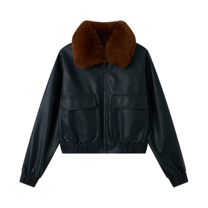 Women's PU jacket, winter coat, fashionable jacket