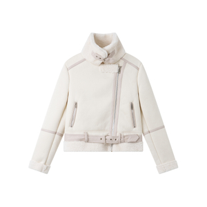 Women's SUEDE COMBINED WITH FUR jacket, winter coat, fashionable jacket