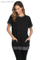 Korean OEM New Design Apparel Black Blank Plain Crew Neck Oversized Women Long T Shirt Cotton
