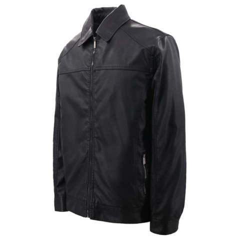 Designer Elegant Wholesale Cheap Fishing Fashion Motorcycle Workout Bomber Style Winter Original Genuine PU Leather Jacket Spring Coat Black for Men