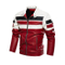 Men′s Black Red Write Bomber Vintage Leather Jacket PU Coat Men Winter Warm Vest