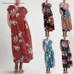 African Casual Chiffon Woman Knit Apparel Clothing Sexy Fashion Plus Size Blazer Beach Bohemian Dress for Ladies Summer Manufacturers