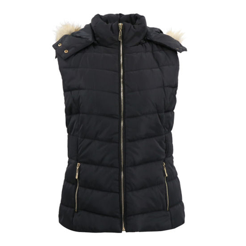 Winter Down Parka Women Vest Jacket Waterproof Windproof Long Jacket with Fur Hood Sleeveless Jacket