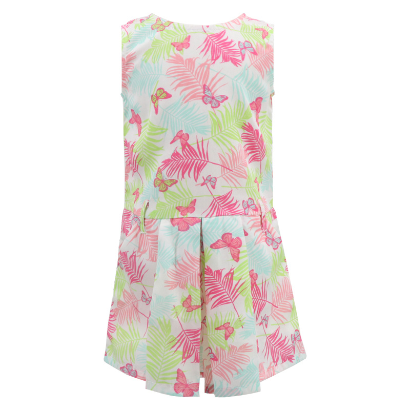 Designers Cheap Stylish Summer Boutique Baby Kids Party New Model Child Children Girls Smart Casual Flower Floral Dress Set Clothing Clothes in Low Price