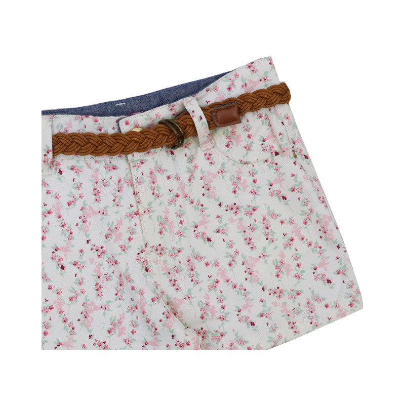 Girls Cotton Shorts Print Baby Infant Denim Princess Dress Pants for Girls Set