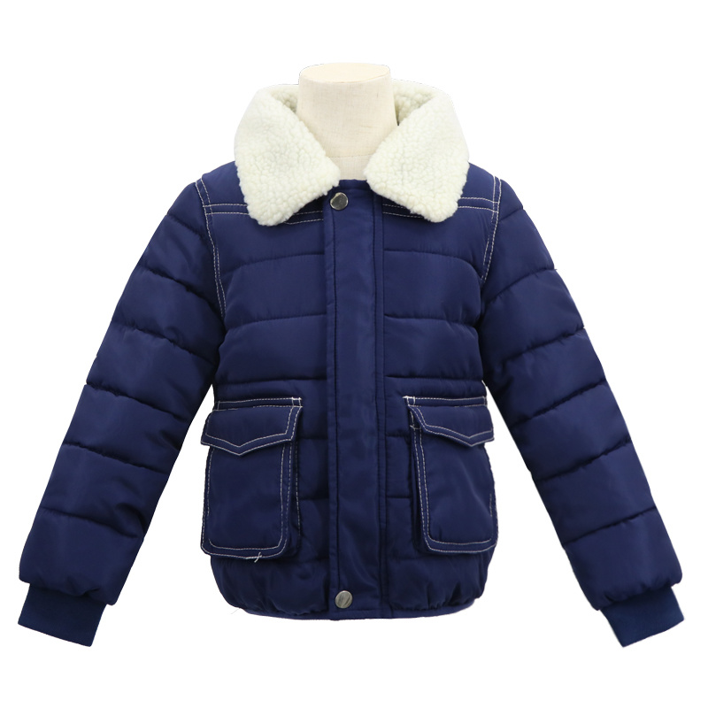 Manufacturer Wholesale Boutique Cute Snow Blue Winter Wear 3 8 Years Clothes Clothing Outfit Padded Coat for Toddler Baby Boy