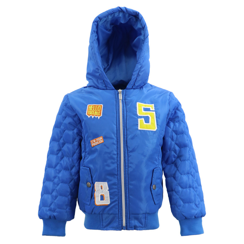 Stylish One Sequin Varsity Bomber Ski Winter Cotton Down Dress Wear Clothes Padding Parka Jacket for a Infant Baby Boys Kids Child Children's