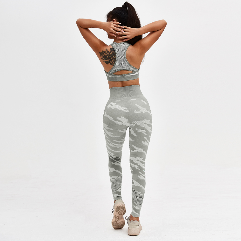 High Quality Stylish New Activewear Organic Factory Wholesale Sexy Fitness Tie Dye Yoga Women Tights Sport Wear Set Camouflage Clothes for Lady