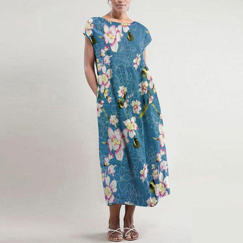 African Casual Chiffon Woman Knit Apparel Clothing Sexy Fashion Plus Size Blazer Beach Bohemian Dress for Ladies Summer Manufacturers