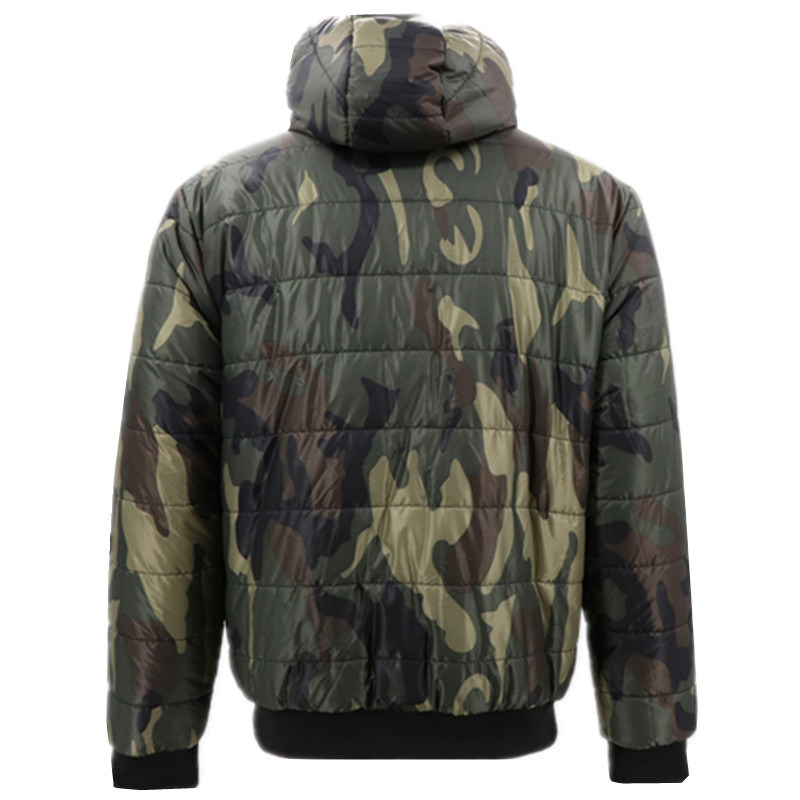 With High Quality Winter Warm Heavy Nylon Puffer Bubble Reversible Camo Ultra Light Weight Quilted Cotton Padded Padding Down Coats Parka Hooded Jacket For Men