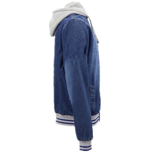 Young Page Sports New Brand Korean Latest Design Motor Windbreak Full Zipper Up Jeans Fleece Sleeve And Hoodie Jacket Winter Brushed Denim Cotton Coat For Men