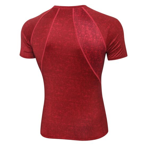 Male Men Fitness Round Neck Printed Striped Sleeve Clothes T-Shirt with Logo Cotton