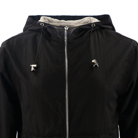 Customized Fleece Jacket with Hoodie Long Sleeve Coat Baseball Black Women Jacket