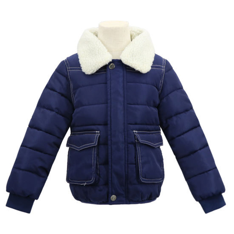 Manufacturer Wholesale Boutique Cute Snow Blue Winter Wear 3 8 Years Clothes Clothing Outfit Padded Coat for Toddler Baby Boy