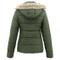 Winter Jacket Women Faux Fur Collar Long Sleeve Coat Autumn Casual Green Plain Hoody Long Puffer Jacket Women