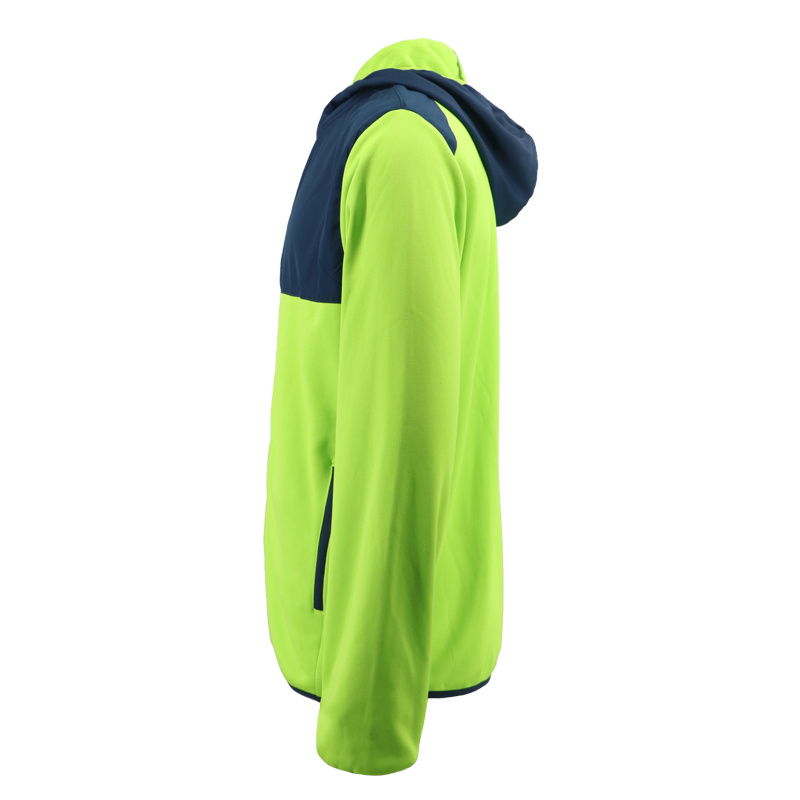 Korean Hot Trench Japan Zip Hoodie Shiny Neon Green Winter Fashion Warm Cycling Running Coat Long Sleeve Sportswear Parka Hoody Jacket for Men Outdoor Chinese