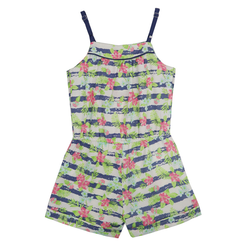 Wholesale Custom Designer Printed Fashion Basic Plain Rib Toddler Clothes Cotton Sleeveless Elegant Beach Rompers Jumpsuit for Girls Kids Newborn Baby