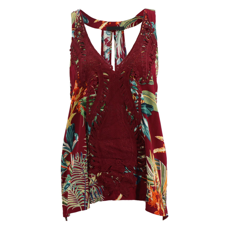 High Quality New Design Printed Blouse Korean Summer Shoulder Design Cute Blouse for Women