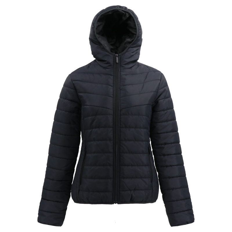 Eco Friendly Black Parka Womens Soft Thick Winter Fleece Fashion Custom Cotton Hoodie Jacket