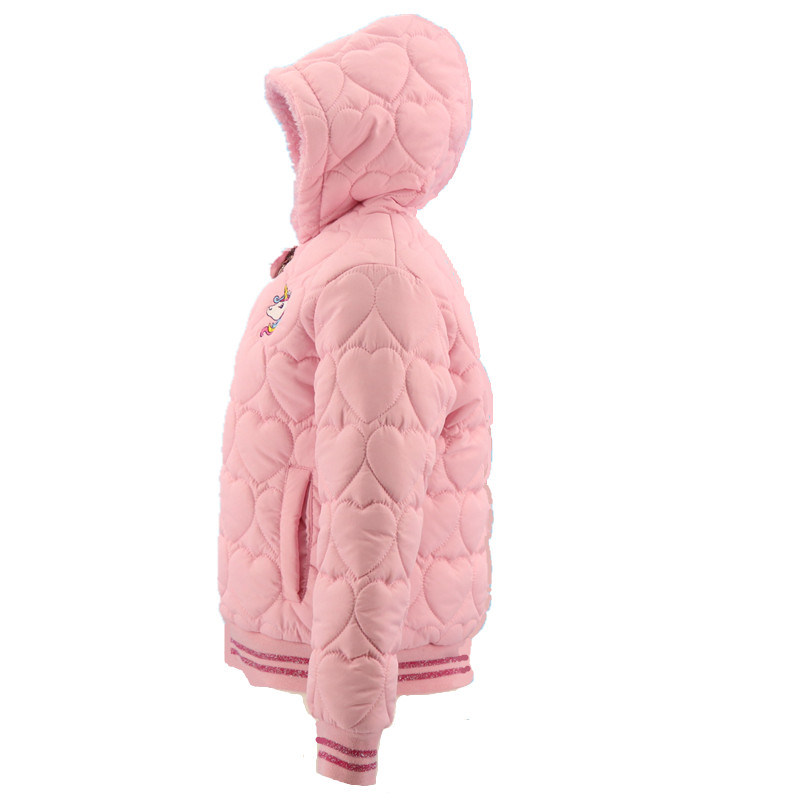 Import High Quality Manufacture Custom Coat With Embroidery Pink Windbreaker Fur Winter Fashion Children Jacket Hoodie Bomber Clothes For Kids Baby Toddler Girl