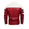 Men′s Black Red Write Bomber Vintage Leather Jacket PU Coat Men Winter Warm Vest