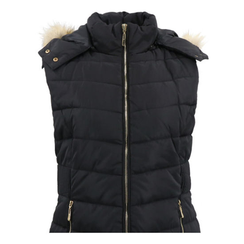 Winter Down Parka Women Vest Jacket Waterproof Windproof Long Jacket with Fur Hood Sleeveless Jacket