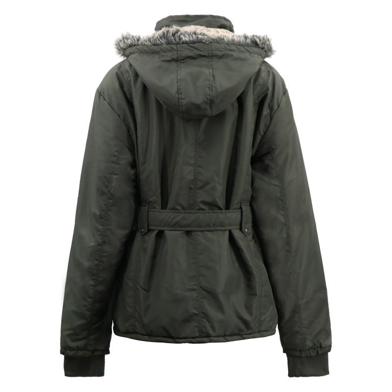 Sexy Women Fur Sport Wear Textile Plain Green Plus Size Activewear Green Hoody Coat