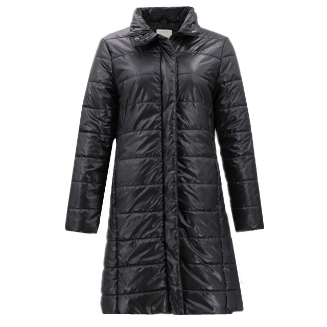 Latest Fashion Sexy Korean Custom Ladies Black Zip Hoodie Warm Long Winter Dresses Duster Padding Bubble Puffer Trench Over Blazer Parka Coat for Women Woman