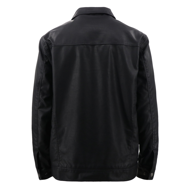 Designer Elegant Wholesale Cheap Fishing Fashion Motorcycle Workout Bomber Style Winter Original Genuine PU Leather Jacket Spring Coat Black for Men