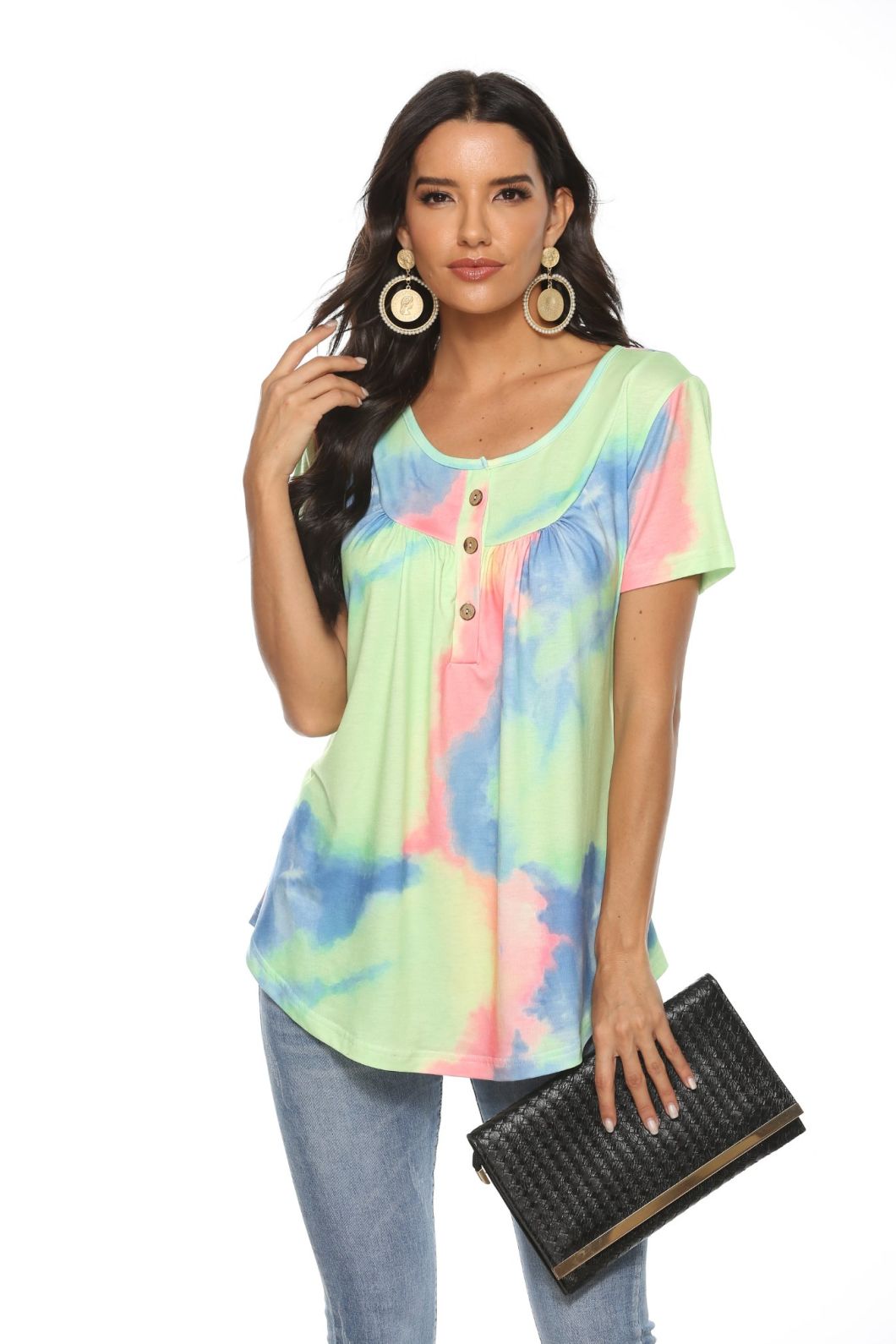 Women Sexy Custom Loose Tight Oversized Tees T-Shirt Long White Cotton for Printing Manufacturer