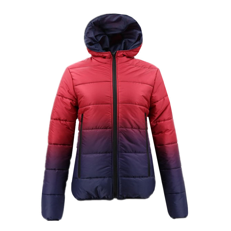 Women Puffer Red Cropped Snow Winter Half Workout Jacket For Women