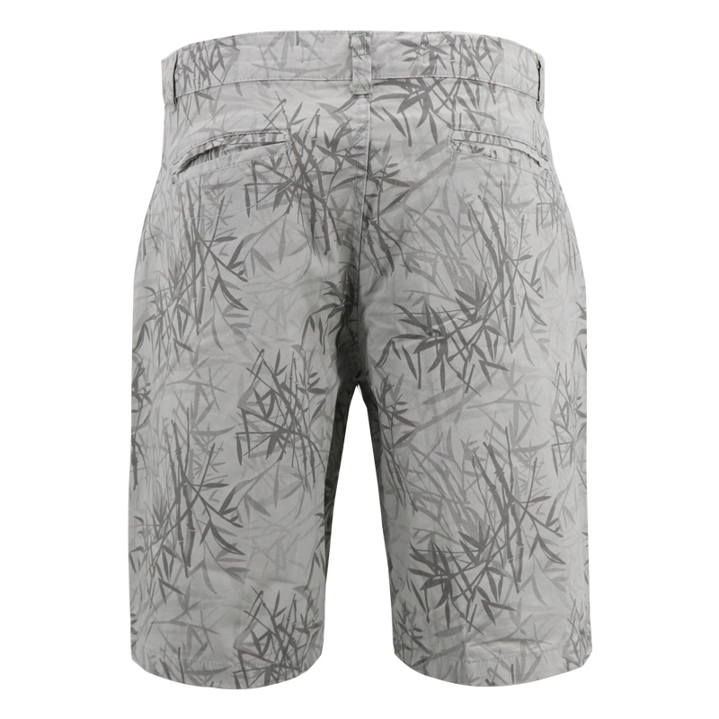 Men Sport Clothes Fitness Jogging Track Suit Fitted Grey Leopard Shorts