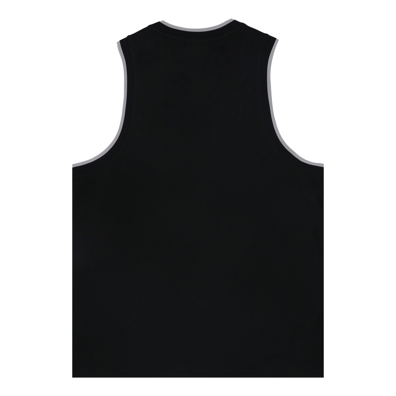 China Manufacturer Wholesale in Bulk Cheap Custom Logo Casual Basic Loose Fit Summer Black Fitness Workout Gym Basketball Wear Sleeveless Vest Tank Top for Mens