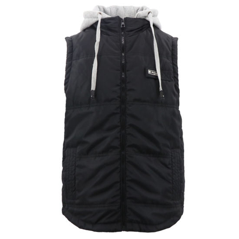 Wholesale Parka Shirt Outdoor Hooded Polar Fleece Winter Sleeveless Down Black Jacket with Hood Quilted Down Puffer Moto Vest for Men