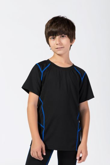 Kid Children Athletic Sportswear Clothes Short Sleeve Sport Polyester Tracksuits Fitness Yoga T Shirt Custom Sizes Print Wear
