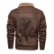 Coffee Brown Color Vintage Mens Leather Flight Jacket with Fur Winter for Men
