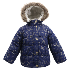 Designer Brand with Faux Fur Ski Winter Warm Waterproof Down Bubble Puffer Hooded Clothing Coat Jacket for Baby Children′s Kids Girl