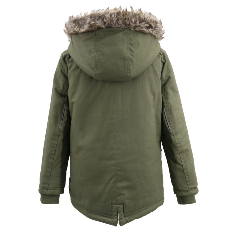 Bulk Fashion Trendy Eco Friendly with Faux Fur Parka Jacket Long Coat for Big Teenager Baby Boy Girl Kids Children Clothing Distributors