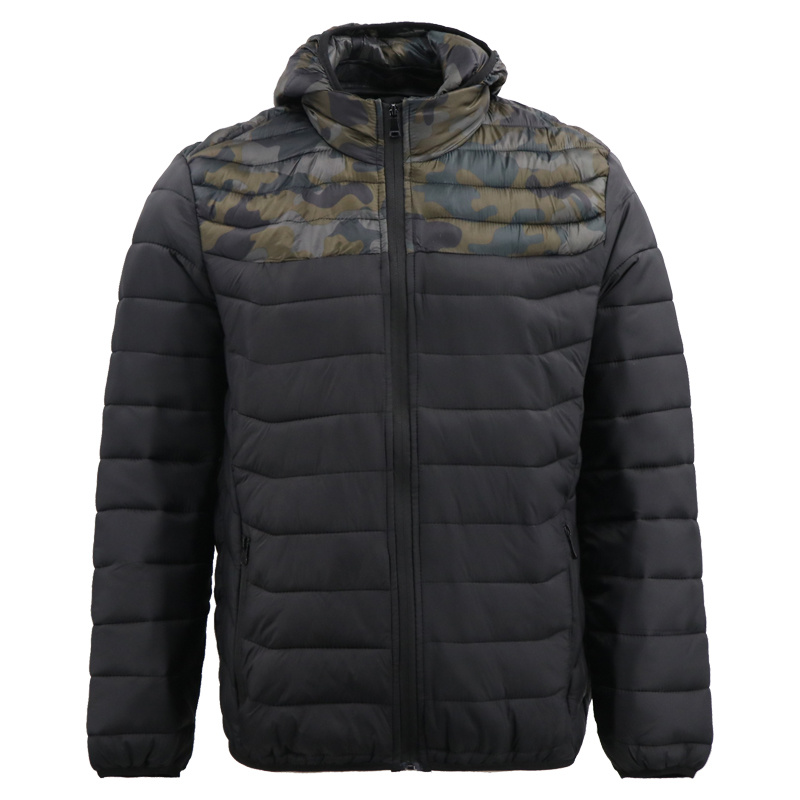 Wholesale High Quality Men's Casual Camo Hoodies with Zipper Coat Long Waterproof Parka Men Padding Jacket