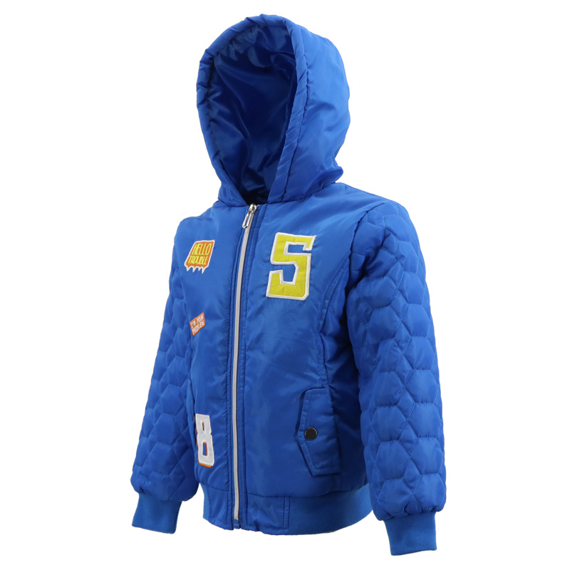 Stylish One Sequin Varsity Bomber Ski Winter Cotton Down Dress Wear Clothes Padding Parka Jacket for a Infant Baby Boys Kids Child Children's