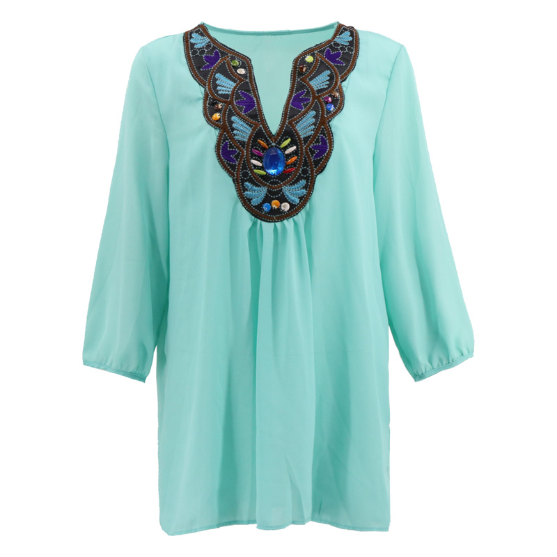 Fashion Design Ladies Tops Blouse Vintage Chiffon Women Formal Office Blouse and Shirt